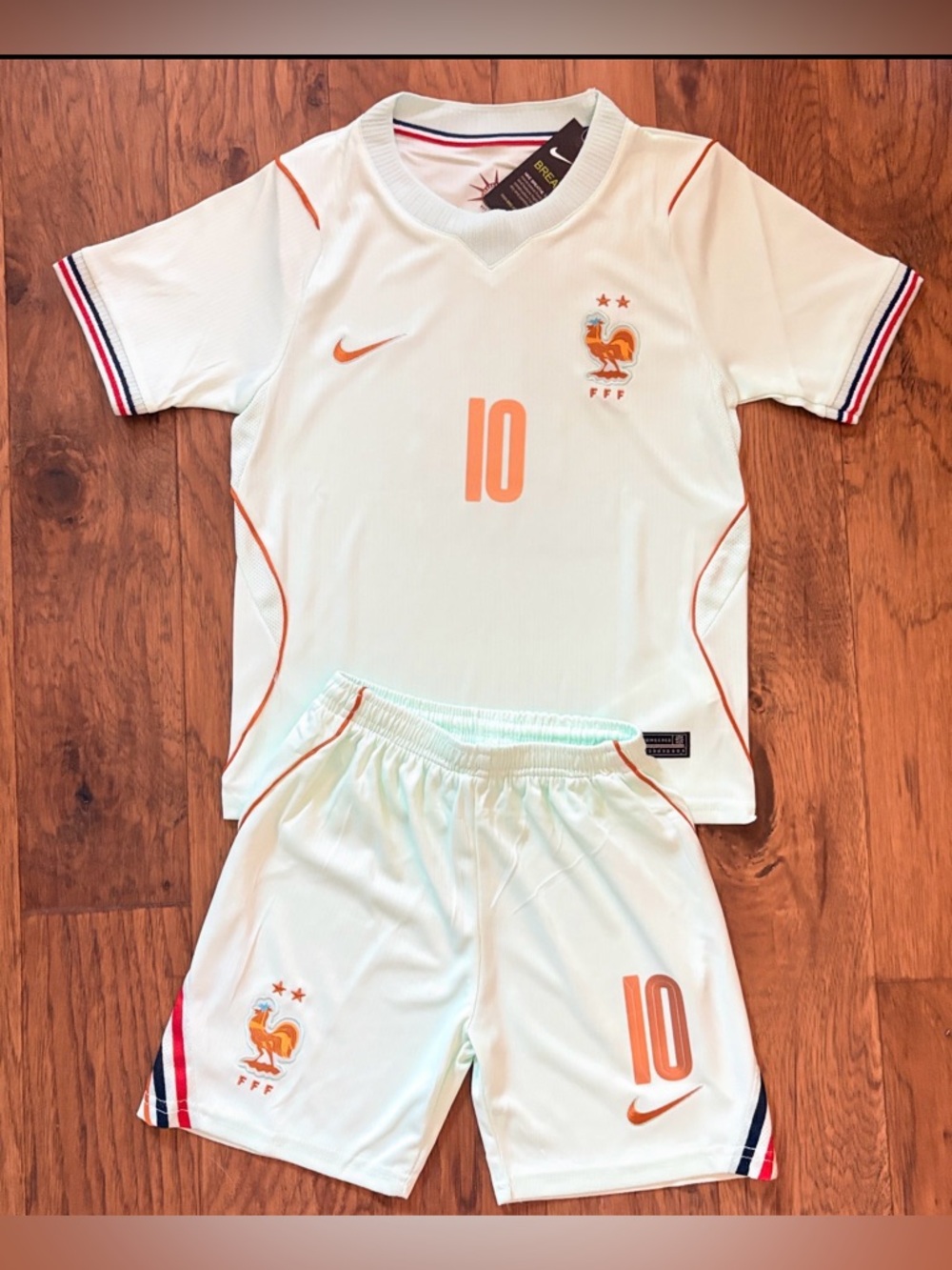 Kylian Mbappé 10 NIKE France Soccer Jersey Kit - Youth Set + Shorts NWT